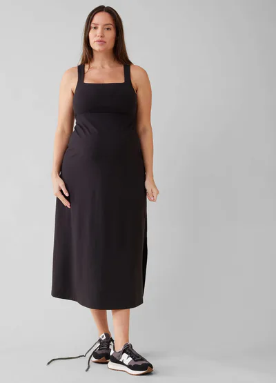 Ingrid & Isabel The Everyday Black Maternity Midi Dress
