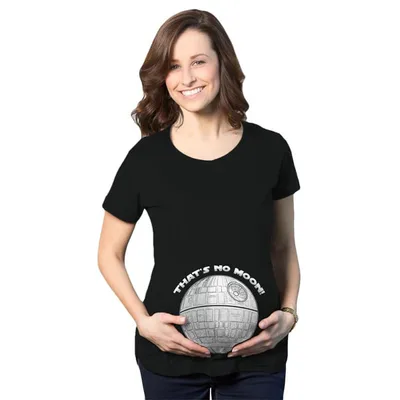 Target Maternity Thats No Moon Cute T Shirt Funny Pregnancy Announcement Baby Bump Tee - Crazy Dog Maternity T Shirt With Movie Sayings Black 3XL
