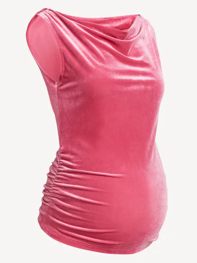 Old Navy Maternity Velvet Asymmetrical Shoulder Top