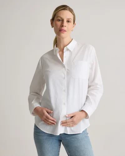Quince 100% Organic Cotton Poplin Maternity Long Sleeve Shirt
