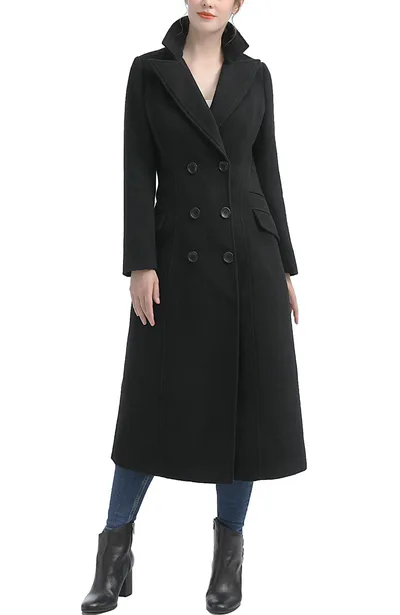 Kimi + Kai Kimi + Kai Women's "Ovie" Double Breasted Wool Blend Long Coat
