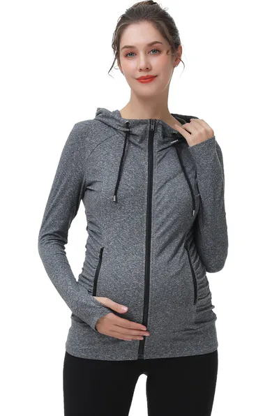 Kimi + Kai Kimi + Kai Maternity "Momo" Ruched Performance Jacket