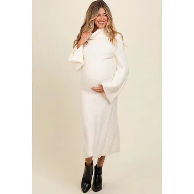 Target Pinkblush Ivory Turtleneck Bell Sleeve Maternity Sweater Dress Small