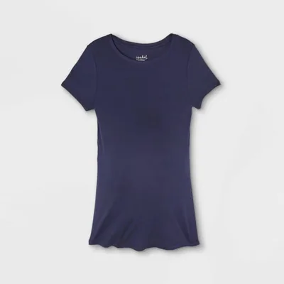 Target Short Sleeve Non-Shirred Maternity T-Shirt - Isabel Maternity by Ingrid & Isabel™ Xavier Navy XL: Cotton Modal Blend