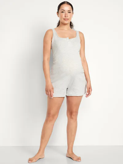 Old Navy Maternity Pointelle Henley Pajama Romper