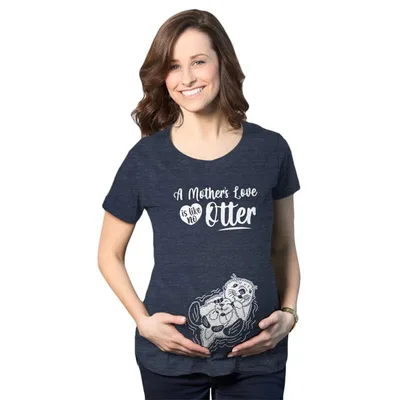 Target Maternity A Mothers Love Is Like No Otter T Shirt Cute Pregnancy Mothers Day Tee - Crazy Dog Maternity T Shirt With Sarcastic Sayings Navy S