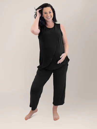Kindred Bravely Tulip Hem Nursing Tank & Capri Pajama Set