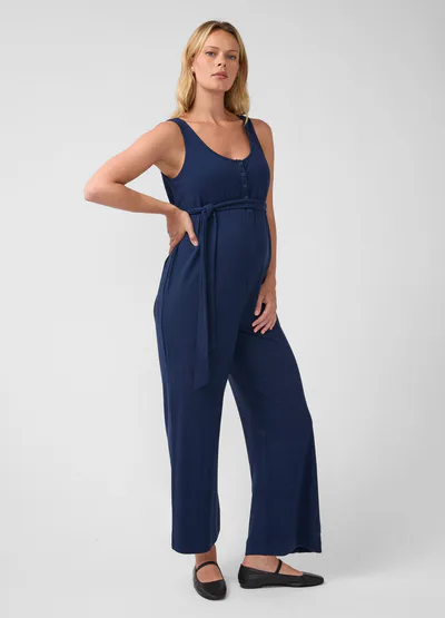 Ingrid & Isabel Sleeveless Wide Leg Knit Maternity Jumpsuit