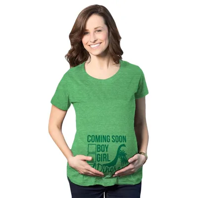 Target Maternity Coming Soon: Dinosaur Pregnancy T Shirt Funny Jurassic Tee for Belly Bump - Crazy Dog Maternity T Shirt With Dinosaur Sayings Green S