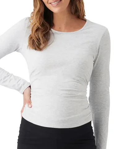 Bump City The Rikki Organic Ruched Top (Silver Marle)