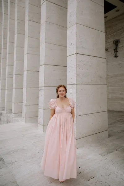 Worth Collective Olivia 100% Cotton Maxi Dress in Pale Pink - Bump Friendly