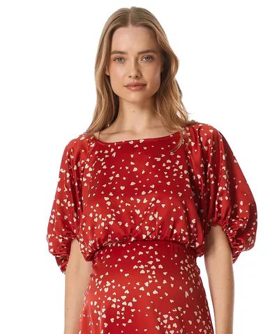 Bump City The Mila Heart Balloon Sleeve Top