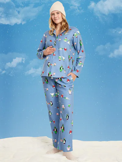 Old Navy Maternity Plaid Flannel Pajama Pant Set