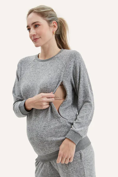 Milk & Baby Heart On My Sleeve Nursing Sweatshirt