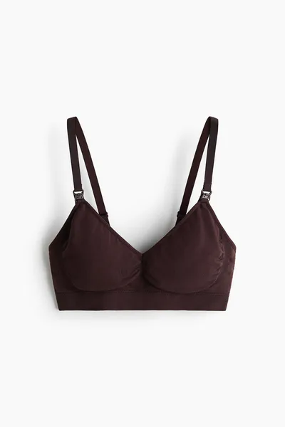 H&M MAMA Seamless Padded Cotton-Blend Nursing Bra