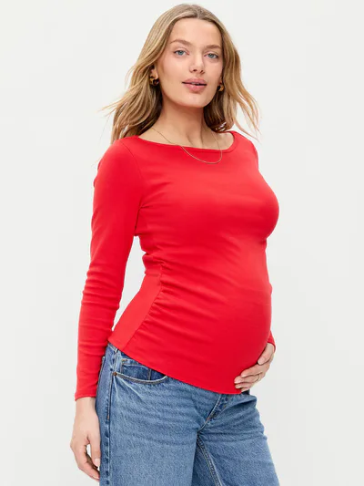Old Navy Maternity Long-Sleeve Boatneck T-Shirt