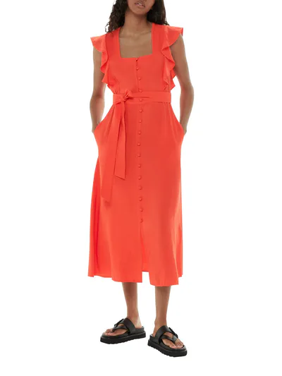 For The Creators Sophie Frill Sleeve Midi Dress