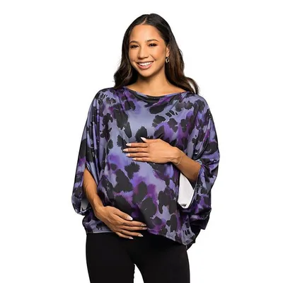 Kohl's Maternity 24Seven Comfort Apparel Animal Print Boat Neck Dolman Sleeve Top
