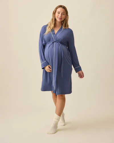 Kindred Bravely Clea Bamboo Robe | Slate Blue