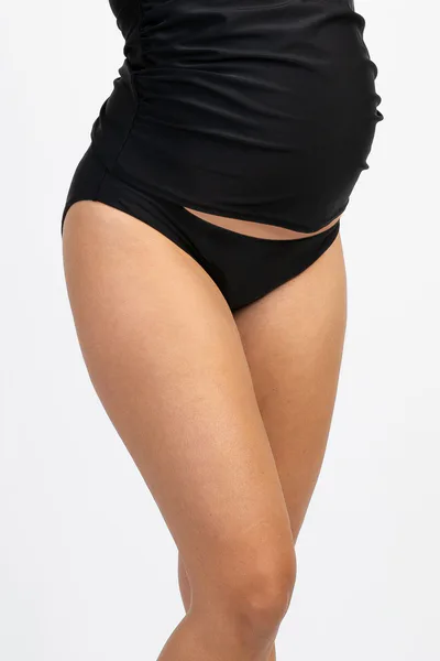 PinkBlush Black Solid Maternity Bikini Bottoms