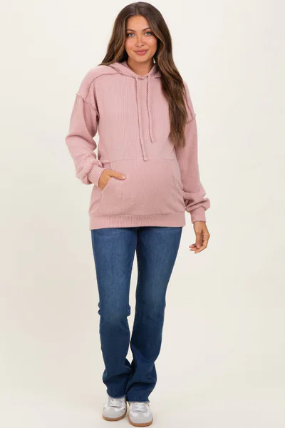 PinkBlush Navy Raw Hem Bootcut Maternity Jeans