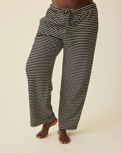 Kindred Bravely Luxe Terry Maternity & Postpartum Pant | Black & Ivory Stripe