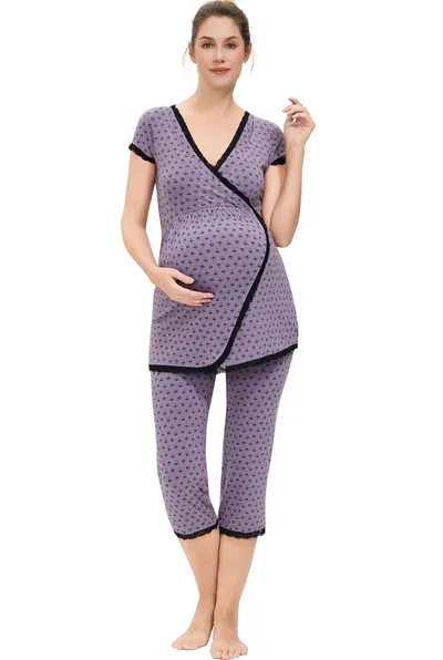 Kimi + Kai Kimi + Kai Maternity "Addison" Nursing PJ Set