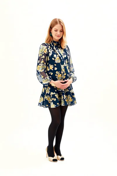 For The Creators Anaya Dress Bouquet Devoré Navy