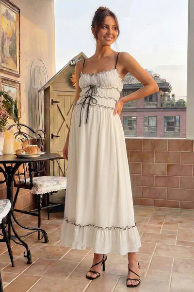 Summer Mae Chic Tie Front Cooling Stretch Pregnancy Dress for Baby Shower & Date Night