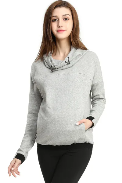 Kimi + Kai Kimi + Kai Maternity "Samara" Cowl Neck Nursing Hoodie