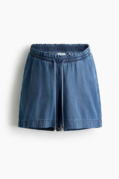 H&M MAMA Denim Drawstring Shorts