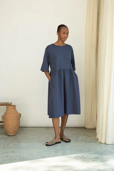 For The Creators LYDIANA Organic Cotton Jersey and Poplin Dress