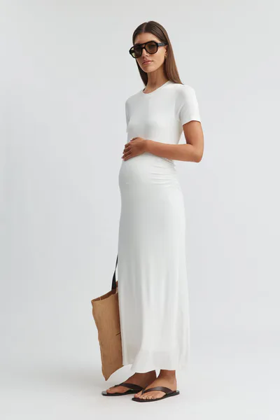 Legoe Heritage Fitted Rib T-Shirt Maxi Dress