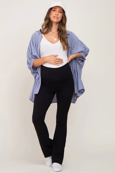 PinkBlush Black Flared Maternity Leggings