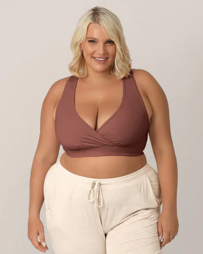 Kindred Bravely French Terry Racerback Nursing & Sleep Bra | Redwood