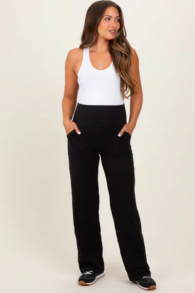 PinkBlush Black Straight Leg Yoga Maternity Pants