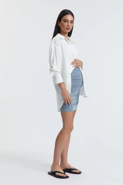 Legoe Heritage Maya Satin Shirt (Oyster) - FINAL SALE