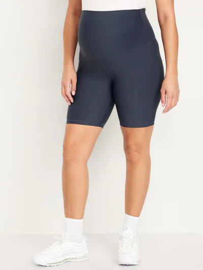 Old Navy Maternity Full-Panel PowerSoft Biker Shorts -- 8-inch inseam