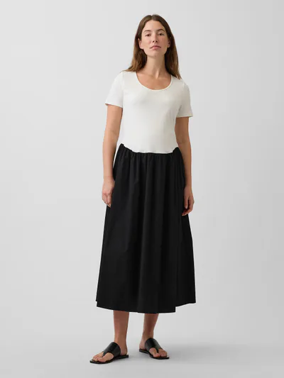 Gap Maternity Mixed Media Drop-Waist Dress