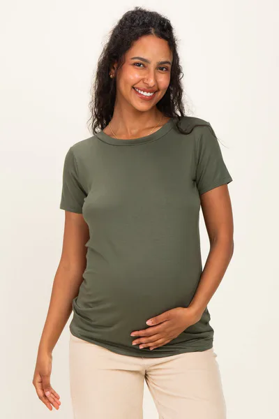 PinkBlush Sage Basic Short Sleeve Maternity Top