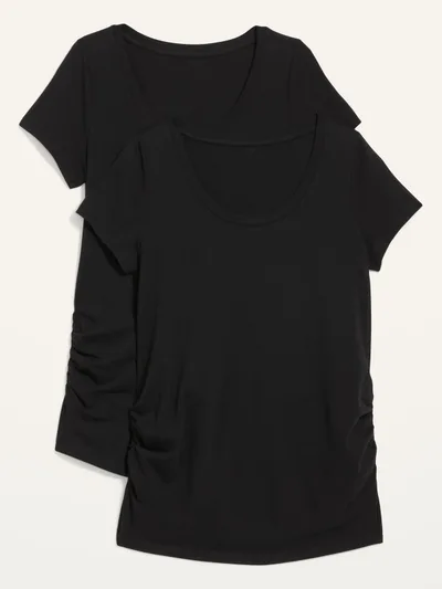 Old Navy Maternity Scoop-Neck Side-Shirred T-Shirt 2-Pack