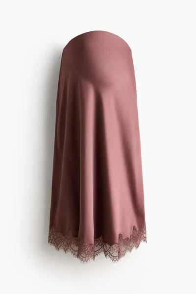 H&M MAMA Lace-Trimmed Slip Skirt