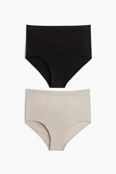 H&M MAMA 2-Pack Seamless Cotton-Blend Briefs