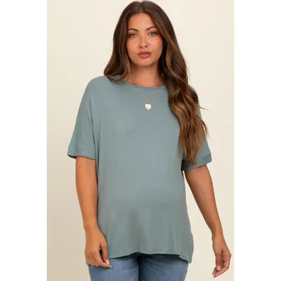 Target Pinkblush Light Olive Relaxed Fit Maternity T-Shirt Small