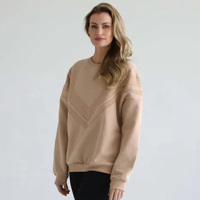 Milk & Baby Isabella Ultra Soft Oversized Nursing & Pregnancy Sweatshirt | Oatmeal