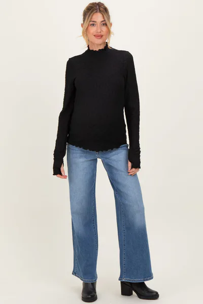 PinkBlush Blue Baggy Wide Leg Maternity Jeans