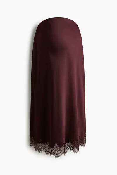 H&M MAMA Lace-Trimmed Slip Skirt