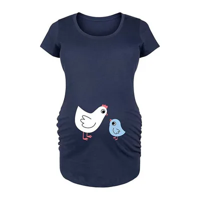Kohl's Maternity Mama Baby Chicken Blue Graphic Tee