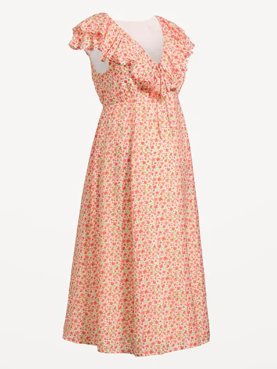 Old Navy Maternity Ruffle-Sleeve Midi Dress