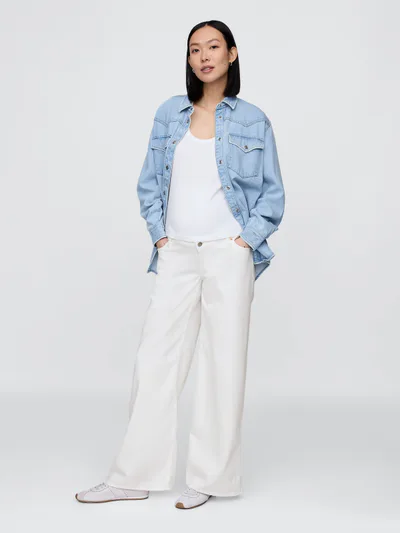 Gap Maternity UltraSoft Full Panel Baggy Jeans